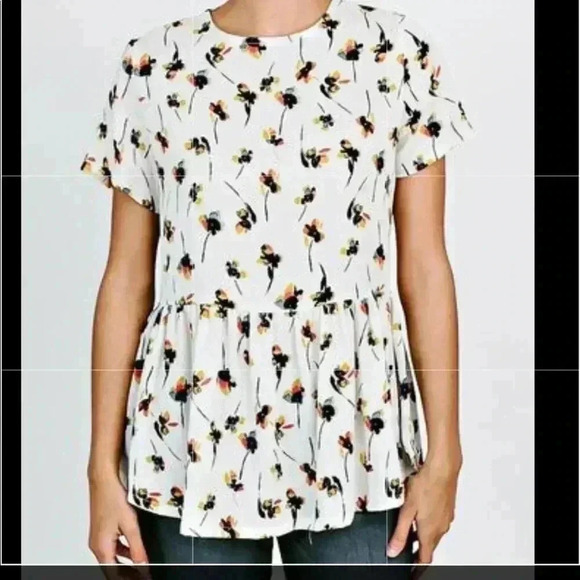 Asher by Fabr’ik Houston Floral Blouse Size M—B2 - Picture 1 of 8